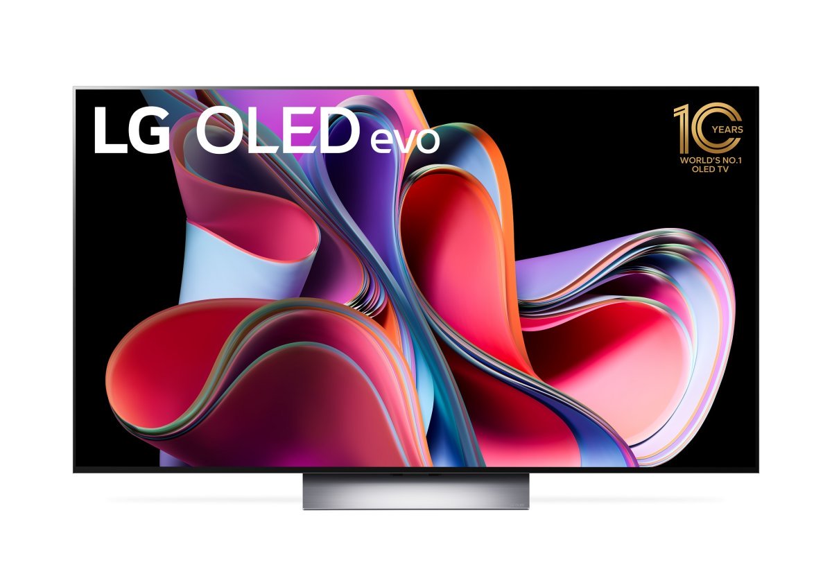 2023 LG OLED TV showing an impressive pattern on the screen