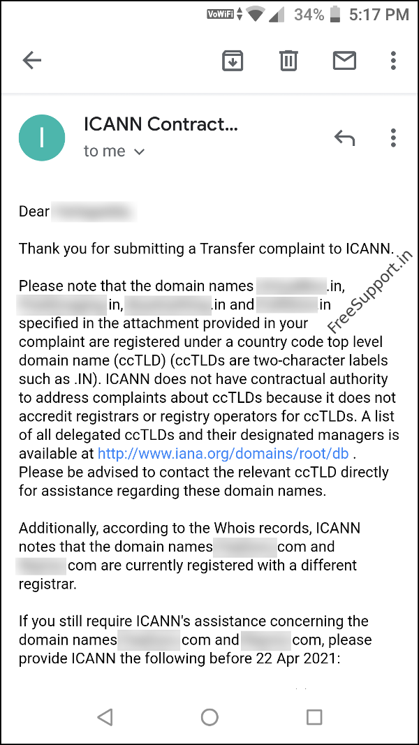 icann contractual compliance mail page 1