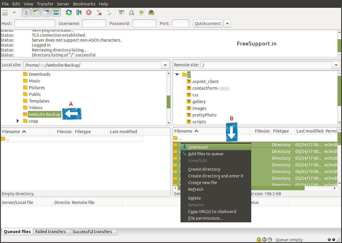 filezilla downloading files