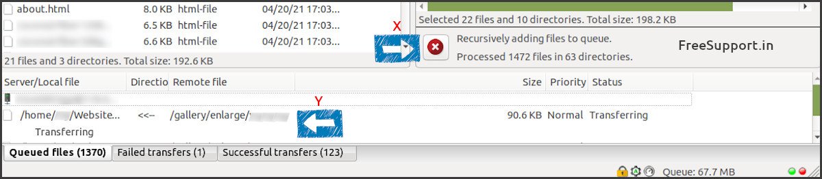 filezilla monitoring progress