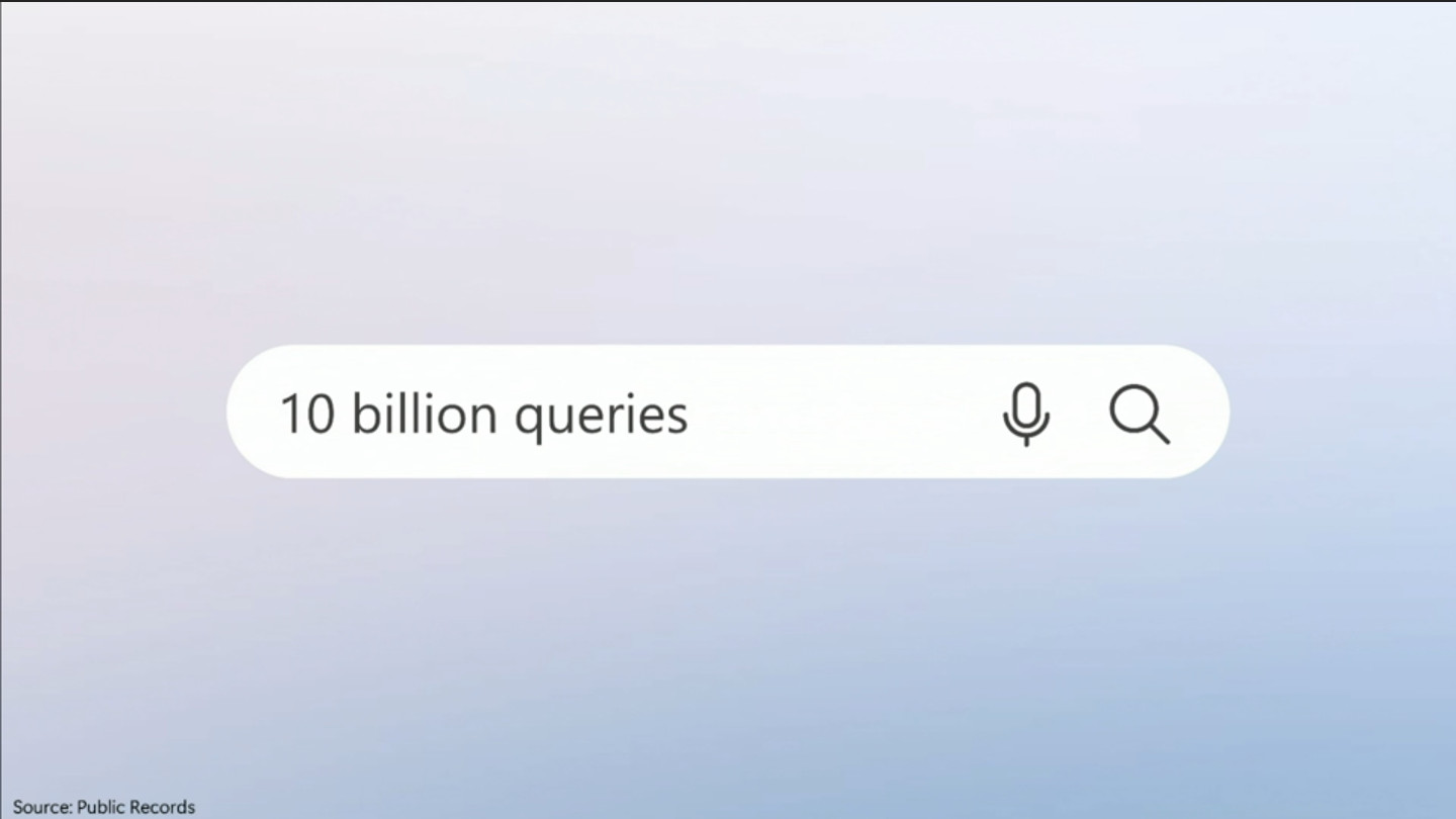 screenshot showing 10 billion quesries in the search bar