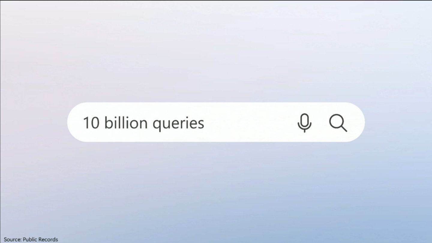 screenshot showing 10 billion quesries in the search bar