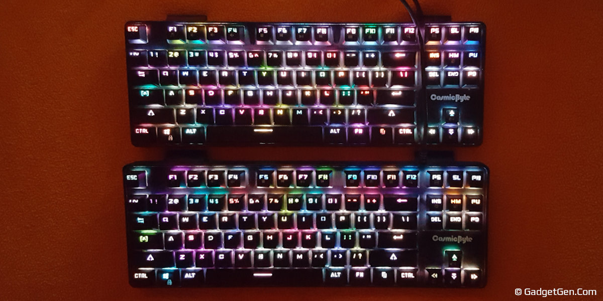cosmic byte rainbow colour backlighting in mechanical keyboard