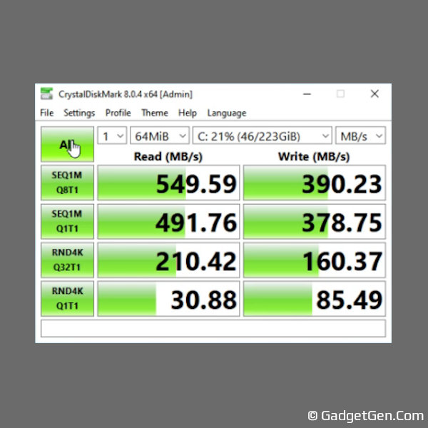 crucial bx500 ssd read write speed test