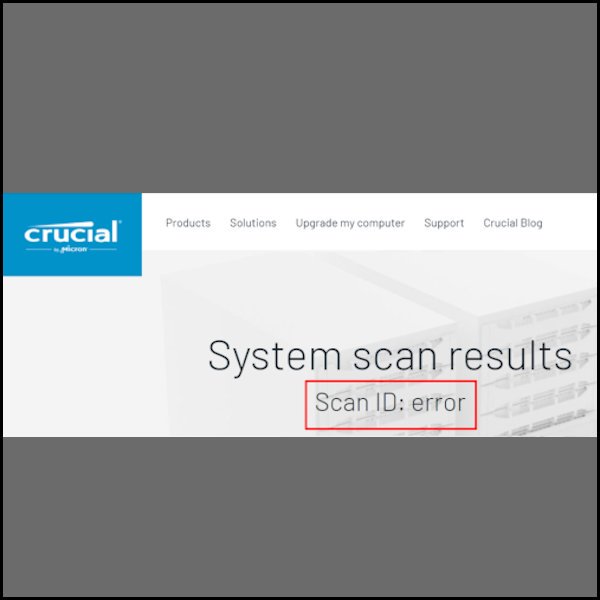 crucial system scanner error