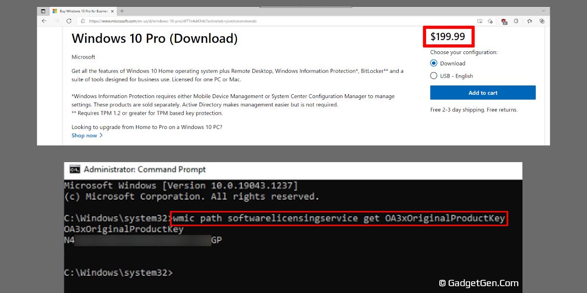 find windows licence key using the command prompt