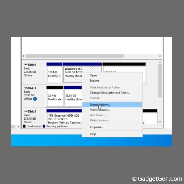 how to increase partition size in windows