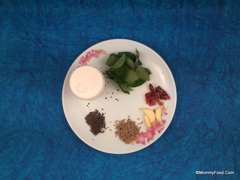 Ingredients for tempering (talimpu)