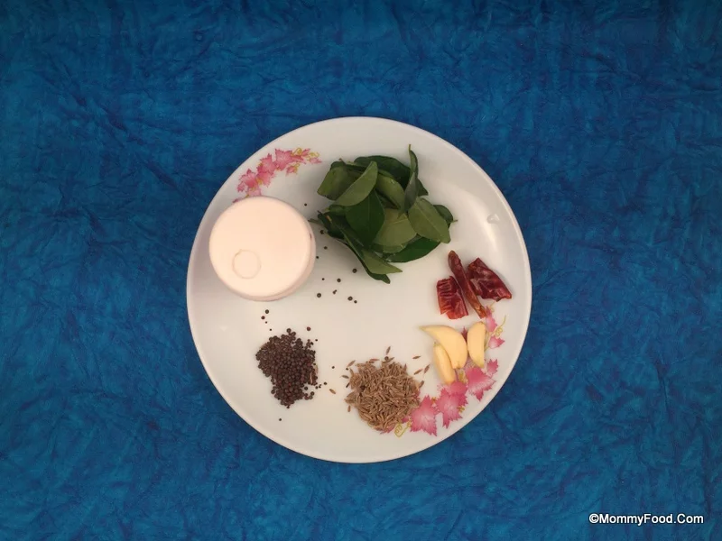 Ingredients for tempering (talimpu)