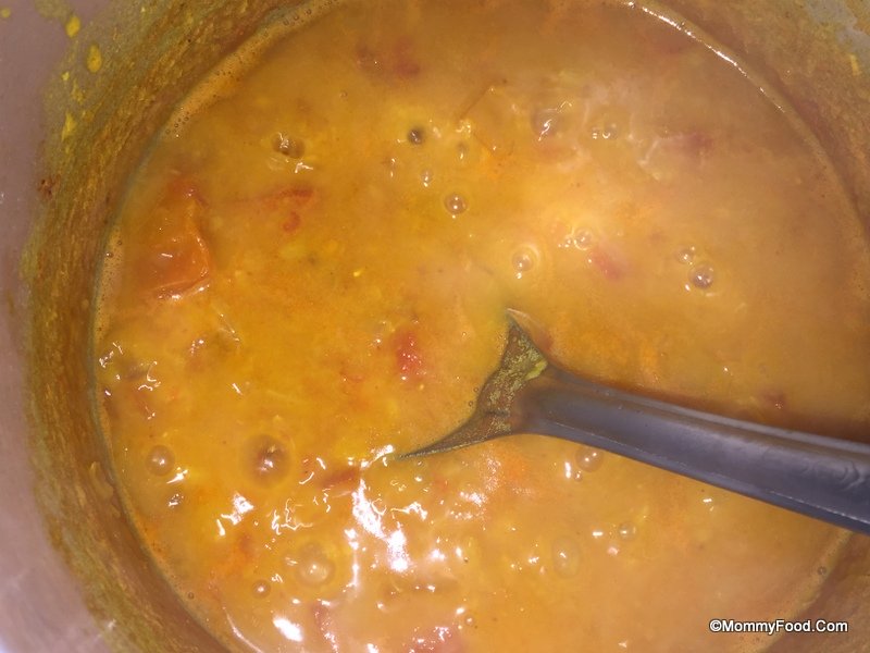 Dal thickening while cooking