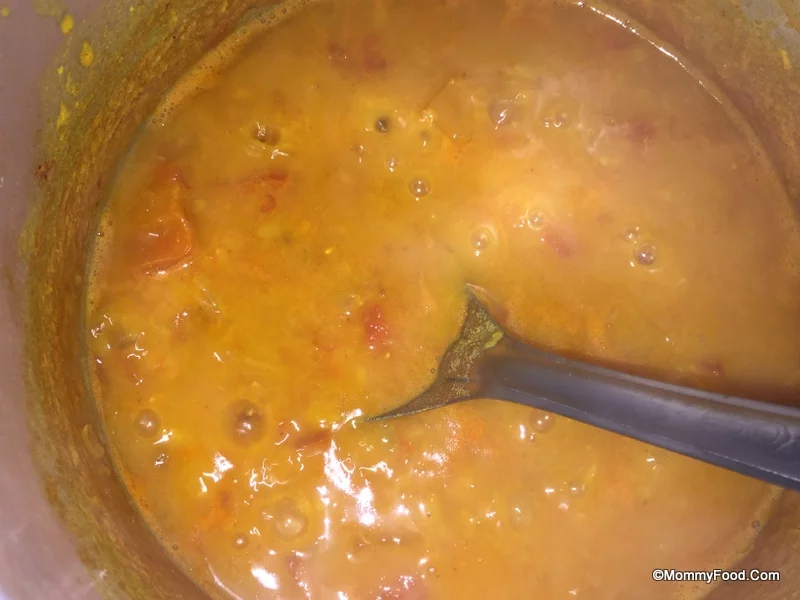 Dal thickening while cooking