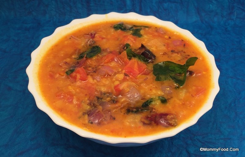 A bowl of Tomato Pappu (Tomato Dal)