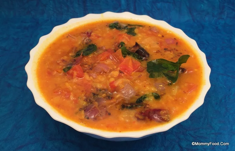 A bowl of Tomato Pappu (Tomato Dal)