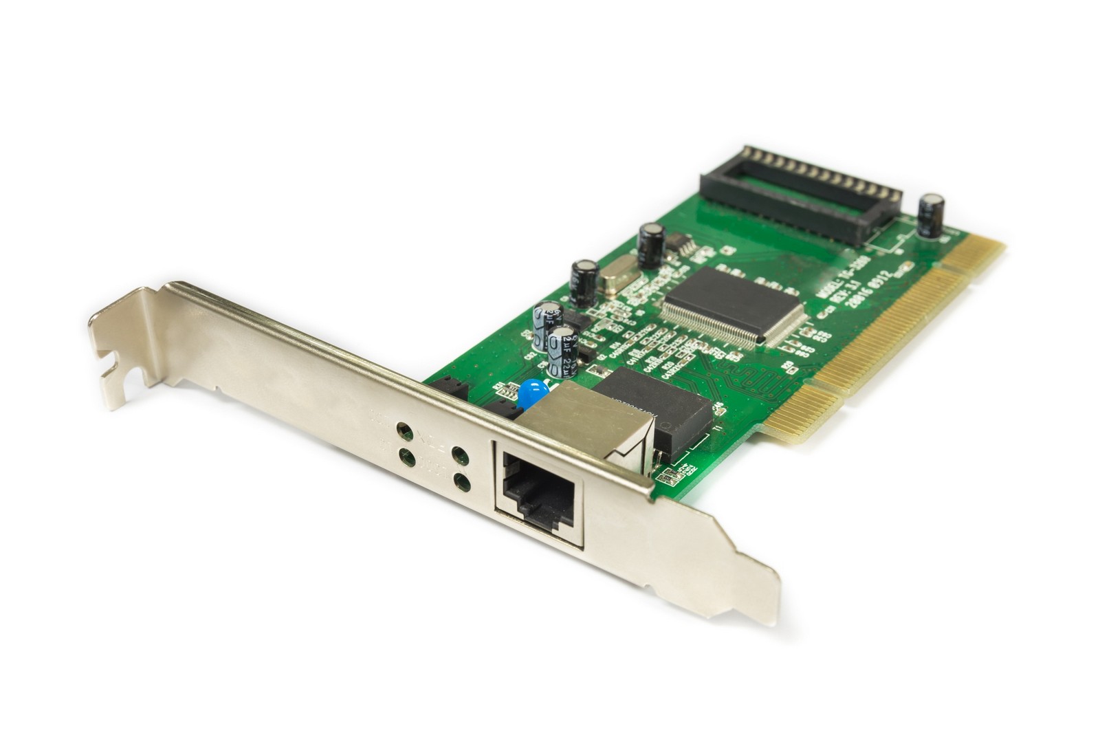 Image of a PCI LAN Card with an Ethernet port and visible circuit board, illustrating its design and purpose in enabling wired network connectivity.