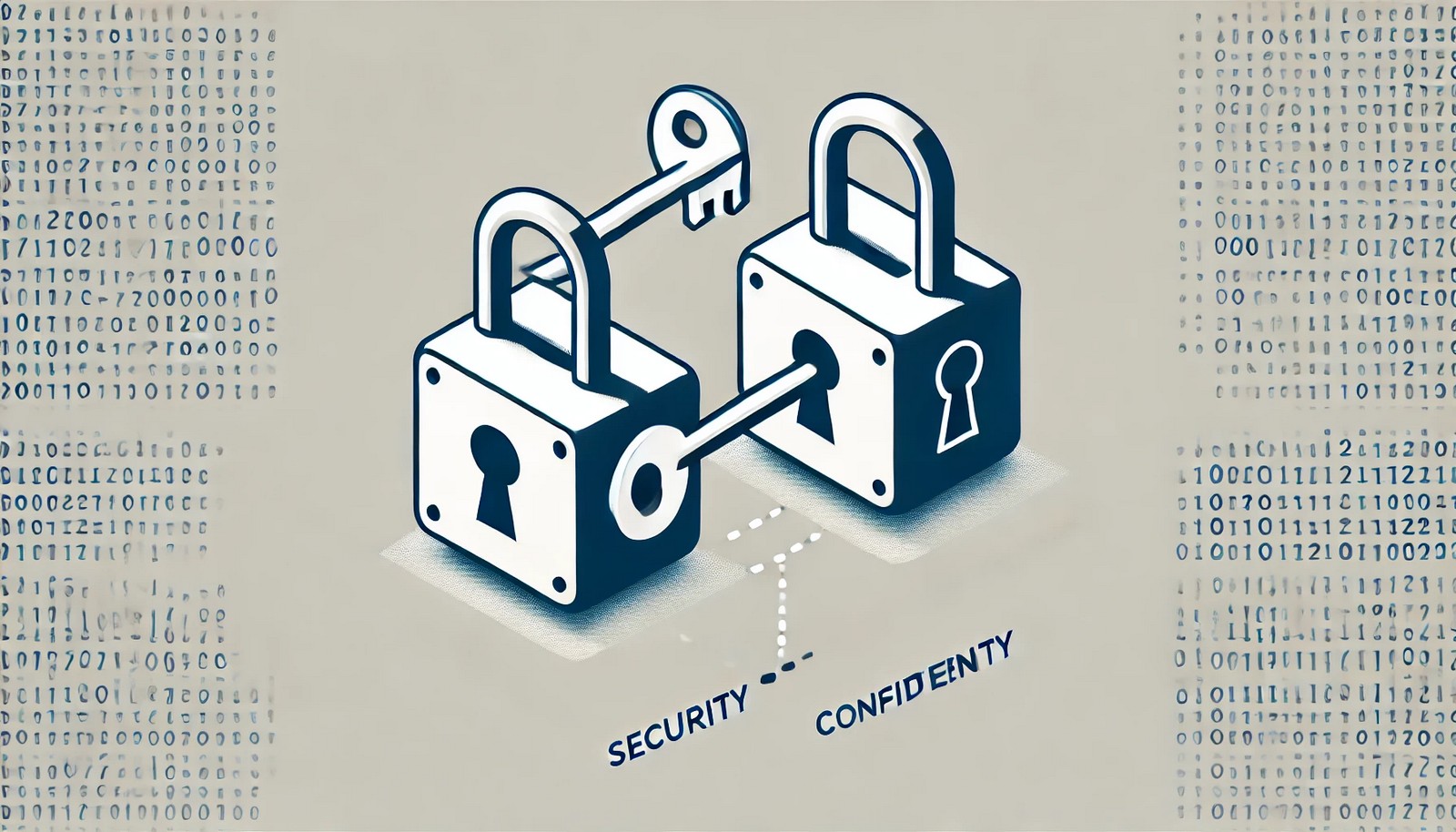 A digital illustration visually representing symmetric encryption, where two entities exchange a locked box using a single identical key for both encryption and decryption. The image conveys security, confidentiality, and data protection without any text.