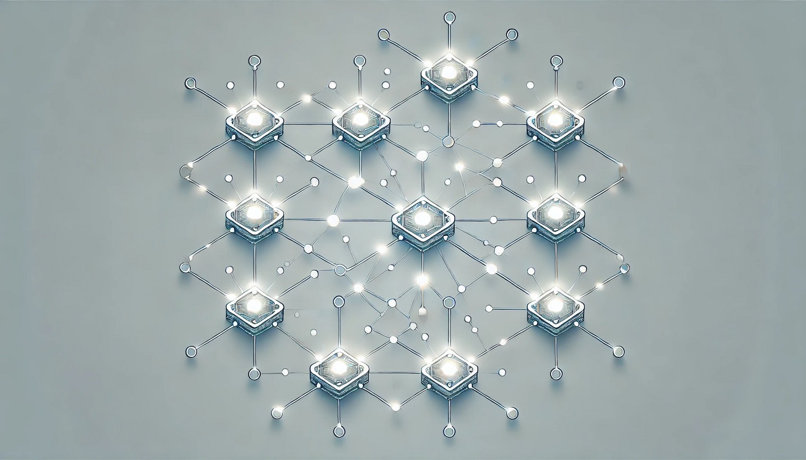 A visually engaging digital illustration of a blockchain consensus mechanism, showing interconnected nodes forming a decentralized network. The nodes glow as they exchange data, symbolizing agreement and validation in a distributed ledger system.