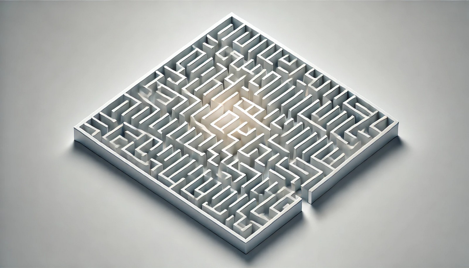 A minimalist illustration of a complex maze with a direct highlighted path representing an approximation algorithm's near-optimal solution, focusing on clarity without unnecessary details or text.