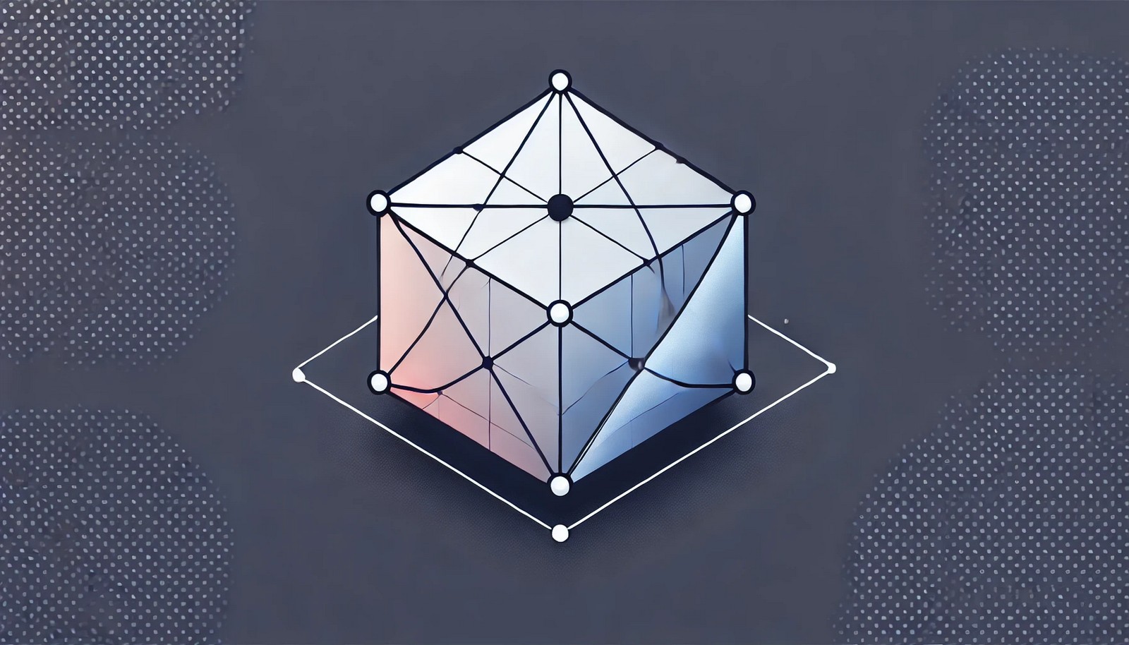 A minimalist illustration of the Simplex Method concept in linear programming, showing a polyhedron with highlighted edges and an optimal point. Geometric shapes and smooth gradients depict solution paths.