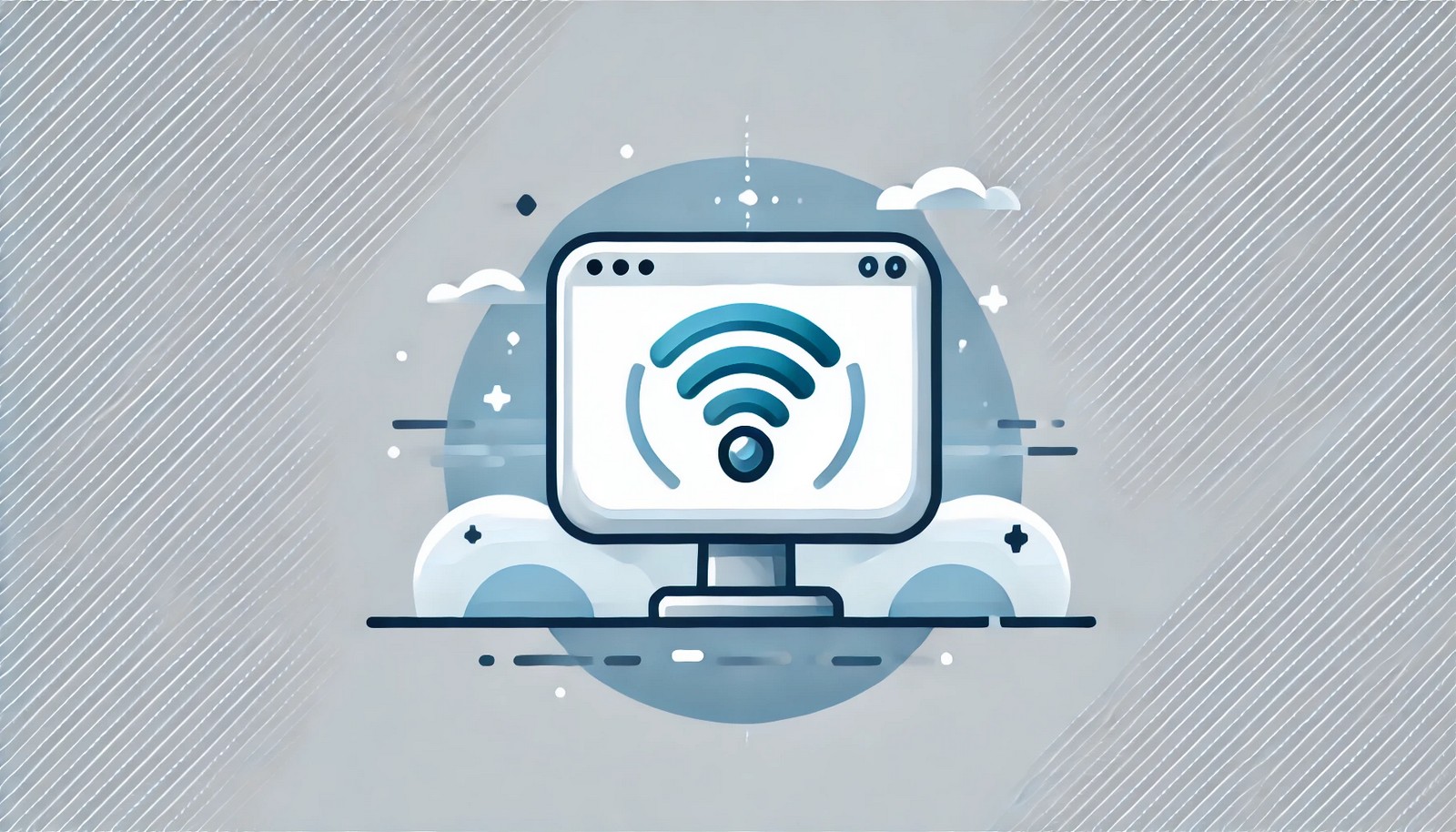 A modern digital illustration showing a computer sending a network signal as a wave or pulse to a distant server, which responds back, representing the concept of the ping command in networking.