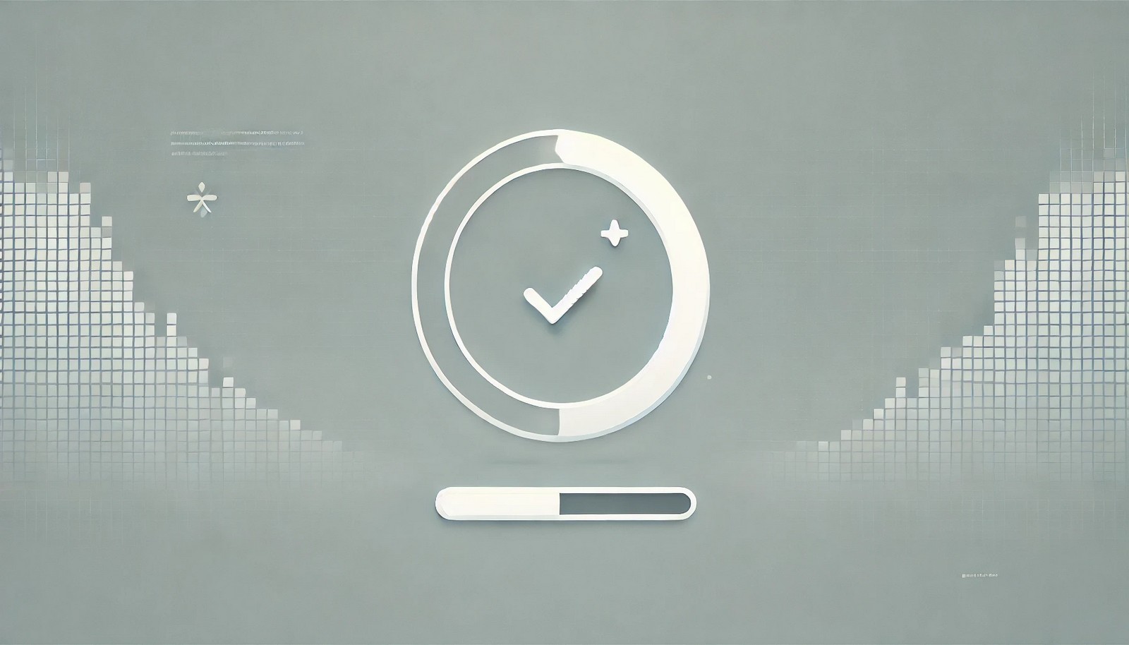 A digital illustration of a progress bar with a checkpoint icon, representing a computer saving its state. The background subtly suggests a system crash, while the checkpoint symbol highlights recovery and continuity.