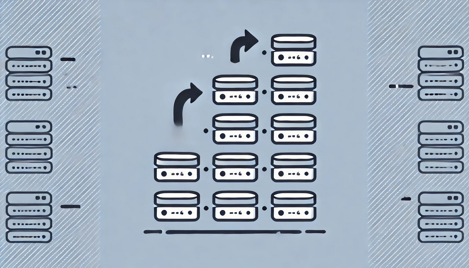 A modern vector illustration of incremental backup, showing stacked data storage icons where each level adds small changed blocks instead of duplicating the entire dataset. The design is minimalistic and text-free.