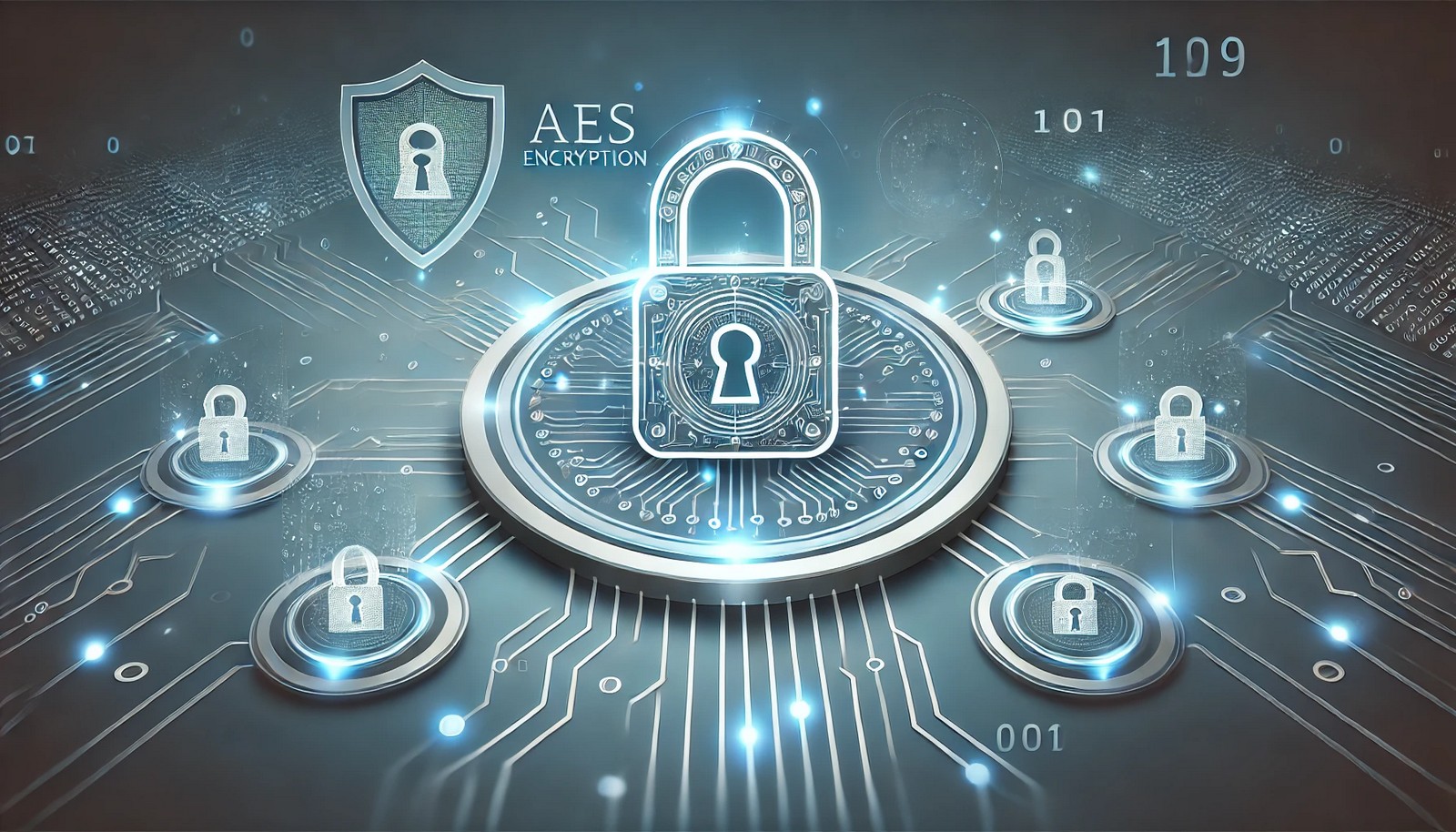 The generated illustration is ready based on the AES encryption concept, with no text and in the requested 16:9 aspect ratio. Let me know if you’d like variations or adjustments!