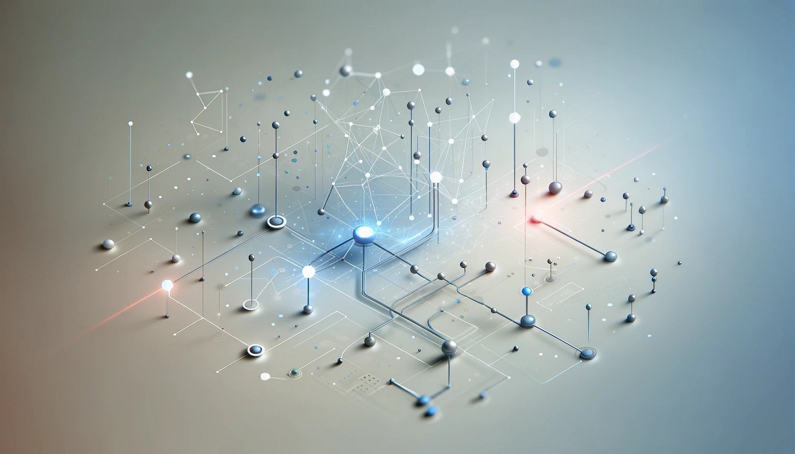 Illustration of probabilistic inference in AI, featuring interconnected nodes and lines representing probability paths and decision points, with highlighted nodes to emphasize critical inference stages.