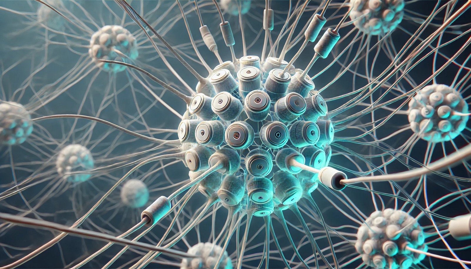 A 3D illustration of Capsule Networks concept, showing capsule-like neural connections with preserved spatial relationships, arranged in a layered structure to highlight the network’s depth and functionality.