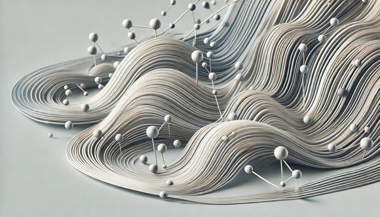 A clean 3D illustration of Swish Activation in a neural network, featuring smooth, flowing connections between abstract nodes, symbolizing continuous and non-linear information flow through layers.