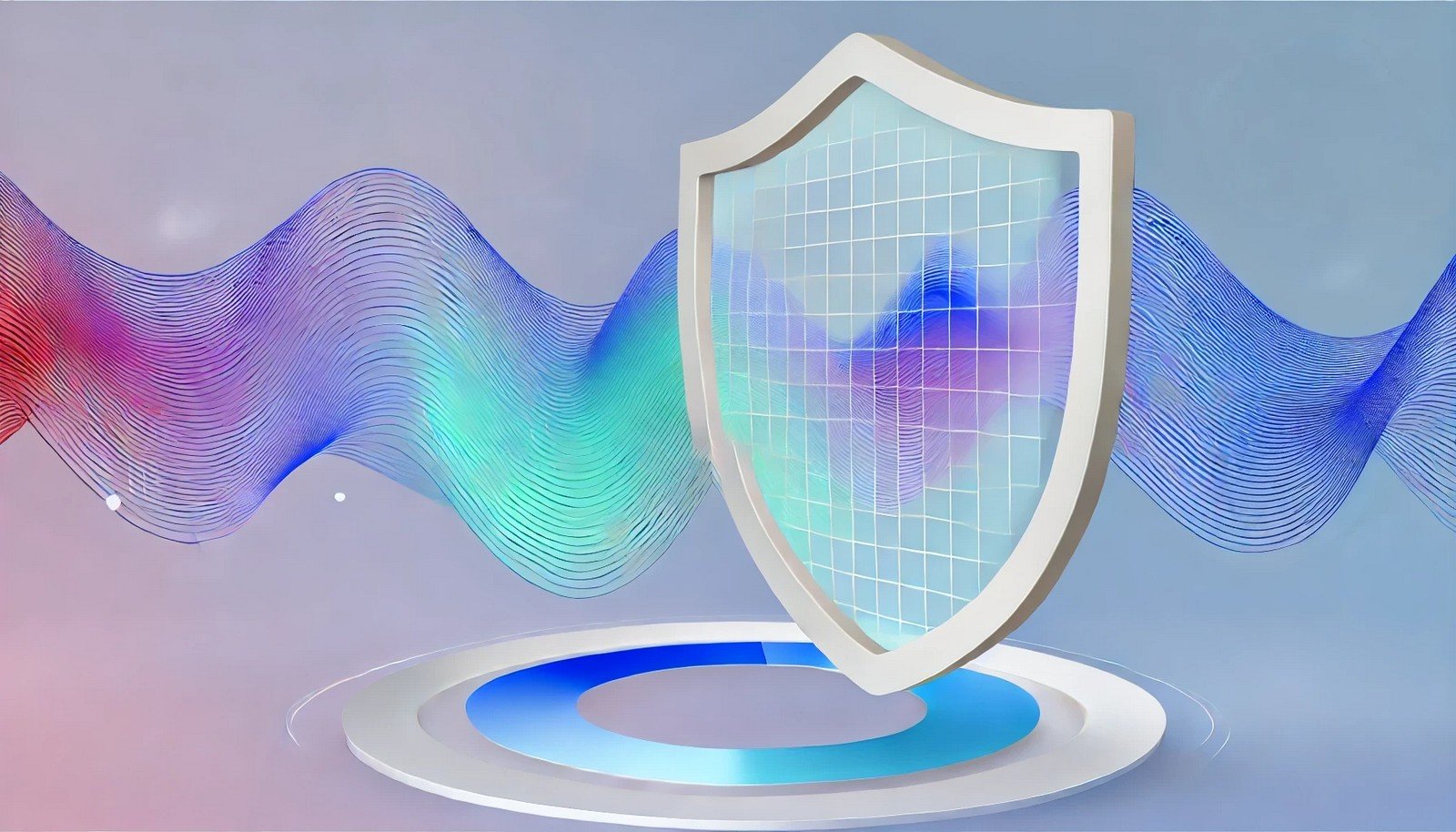 A clean 3D illustration showing the concept of Gradient Masking in AI with abstract, partially obscured gradients symbolizing secure pathways in machine learning.