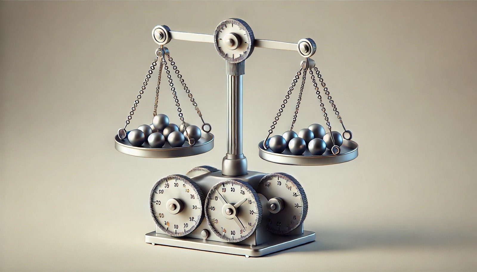 A 3D illustration of a balanced scale representing "Loss Scaling" in deep learning, with weights on each side. Smaller weights are adjusted on one side, symbolizing stability and precision.