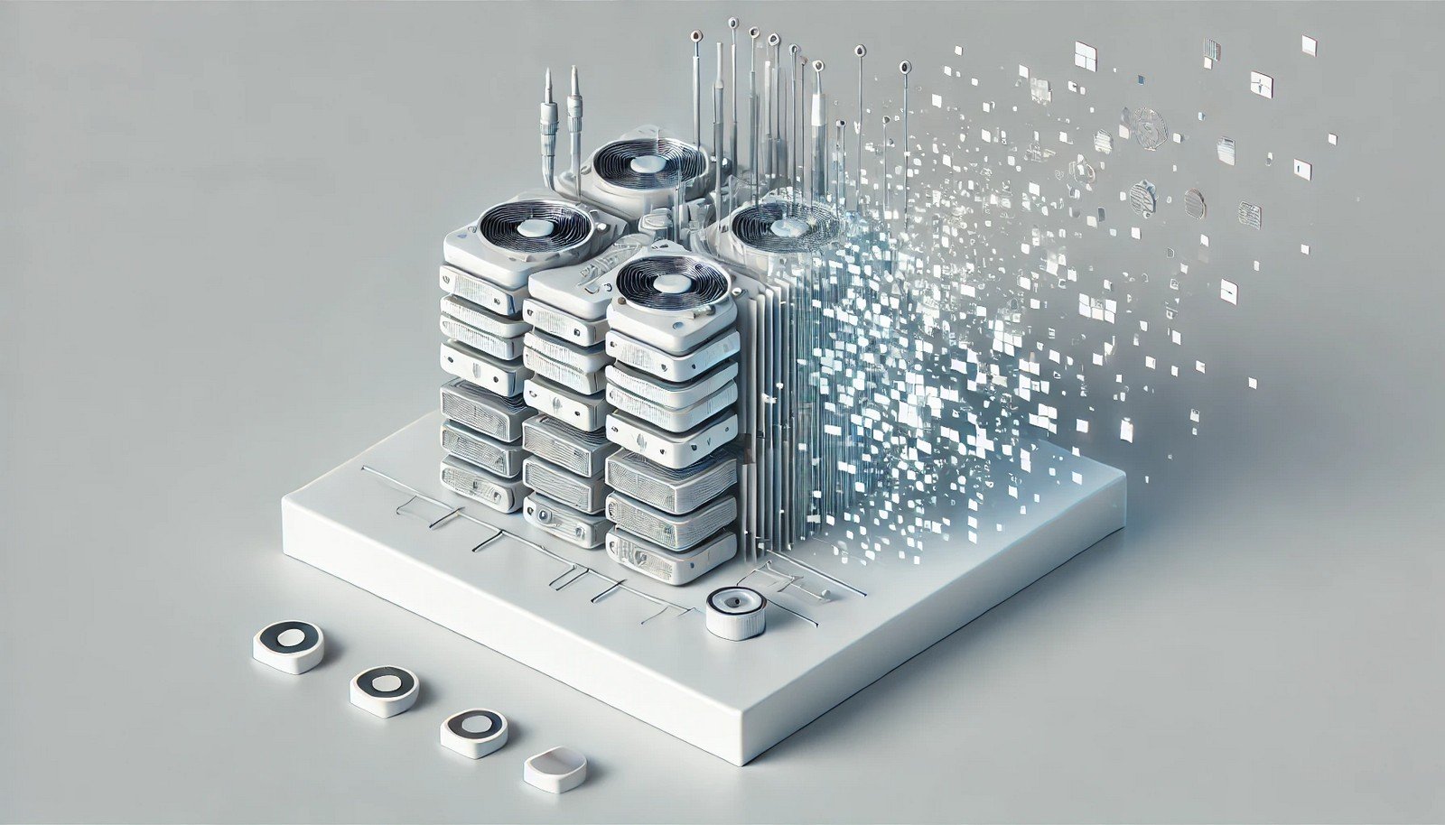 A clean 3D illustration representing machine unlearning, with elements of a machine learning model selectively fading or disappearing, symbolizing the removal of specific data in a sleek, modern style.