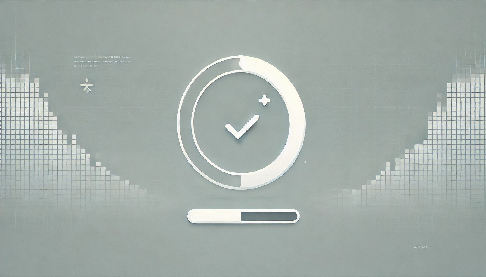 A digital illustration of a progress bar with a checkpoint icon, representing a computer saving its state. The background subtly suggests a system crash, while the checkpoint symbol highlights recovery and continuity.